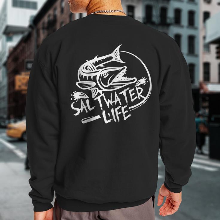 Saltwater Life Fishing Sweatshirt Back Print