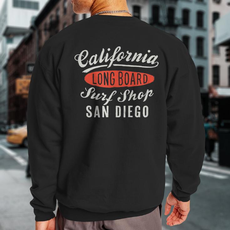 San Diego Surfing Vintage California Surf Sweatshirt Back Print