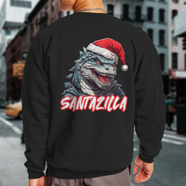 Santazilla Japanese Monster Kaiju Christmas Sweatshirt Back Print