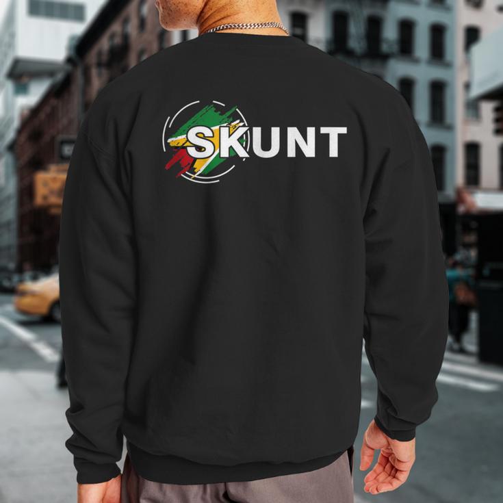 Skunt With Guyana Flag Patriotic Sweatshirt Back Print