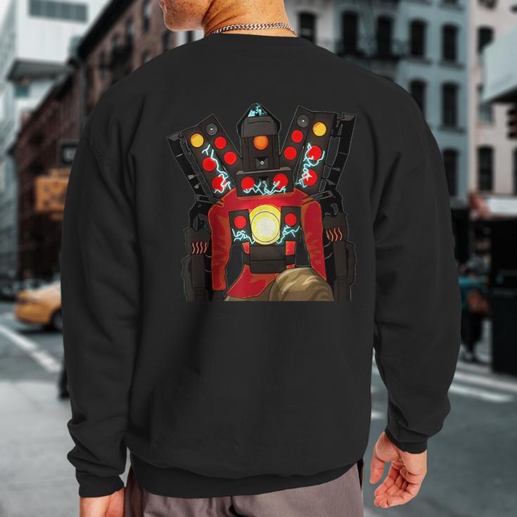 Speaker Man Skibidi Toilet Costume Camera Man Tv Man Sweatshirt Back Print