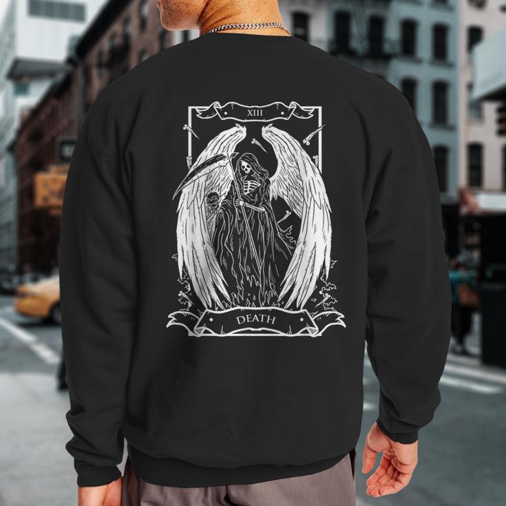 Tarot Card The Death Xiii Angel Skull Style Sweatshirt Back Print