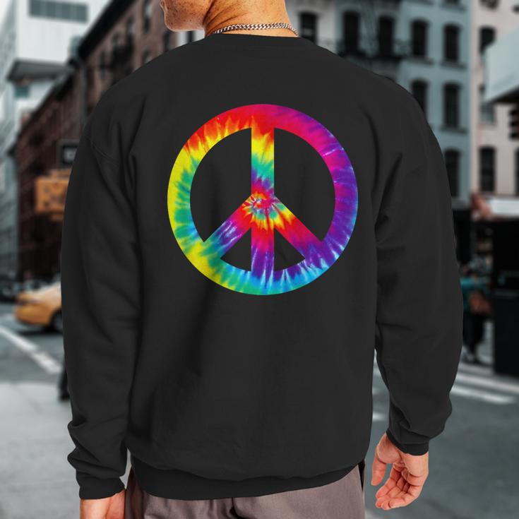 Tie Dye Peace Sign60S 70S Hippy Costume Sweatshirt Back Print