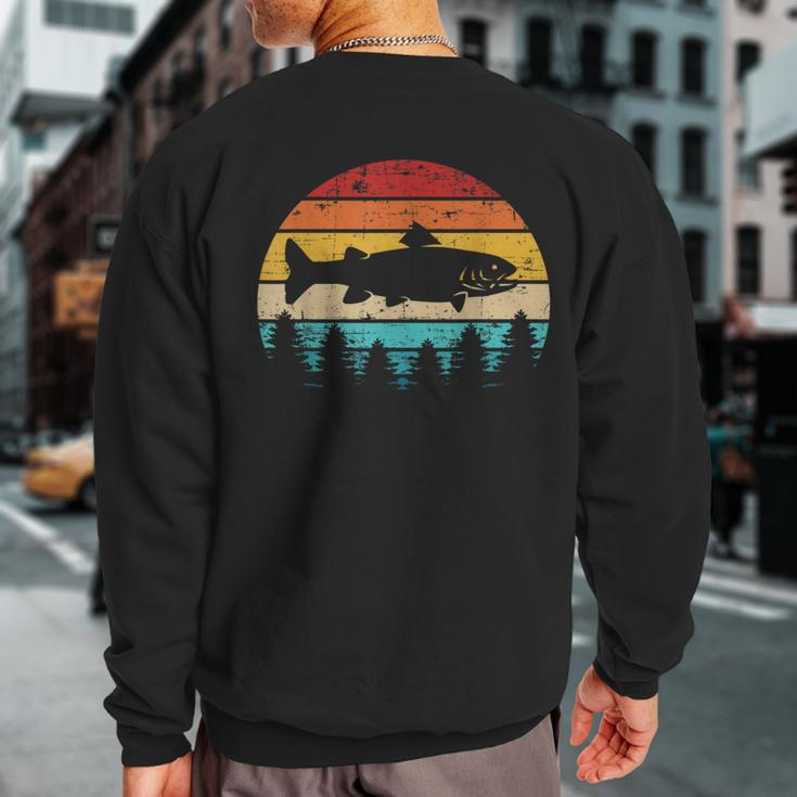 Trout Vintage Retro Sweatshirt Back Print