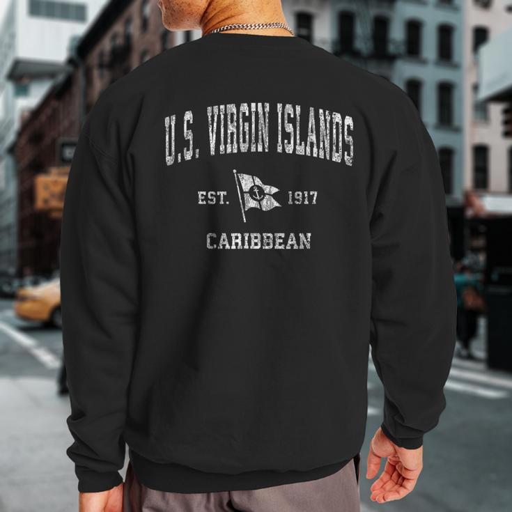 US Virgin Islands Vintage Nautical Boat Anchor Flag Sports Sweatshirt Back Print