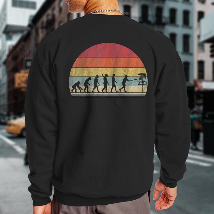 Vintage Disc Golf Retro Evolution Disc Golf Sweatshirt Back Print