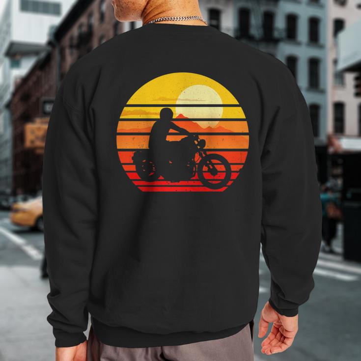 Vintage Motorcycle Riding Bike Retro Motorbike Old Biker Sweatshirt Back Print