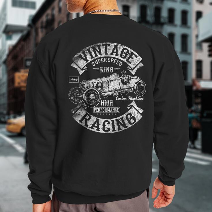 Vintage Racing Car Love Old Cars Retro Sweatshirt Back Print