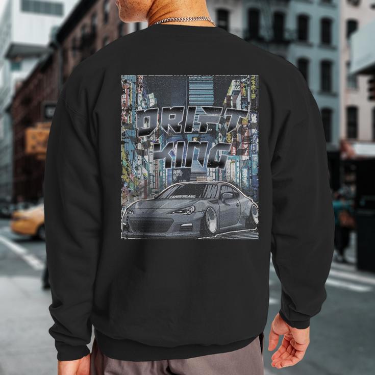 Vintage Streetwear Drift Car Graphic Apparel Sweatshirt Back Print