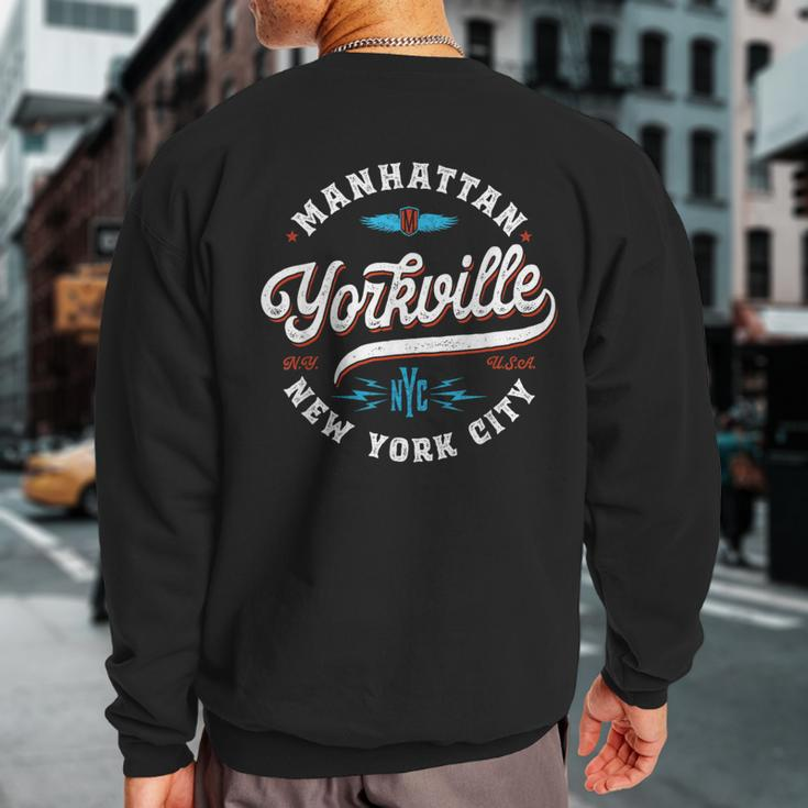 Yorkville Manhattan New York Vintage Graphic Sweatshirt Back Print
