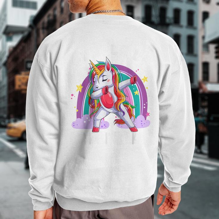 Awareness Month Purple Up Military Child Purple-Up Unicorn Sweatshirt Back Print