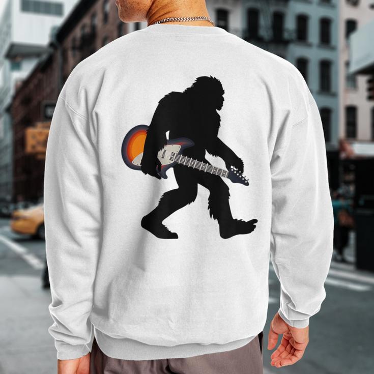 Bigfoot Musician Sasquatch Meme Electric Guitar Sweatshirt Back Print