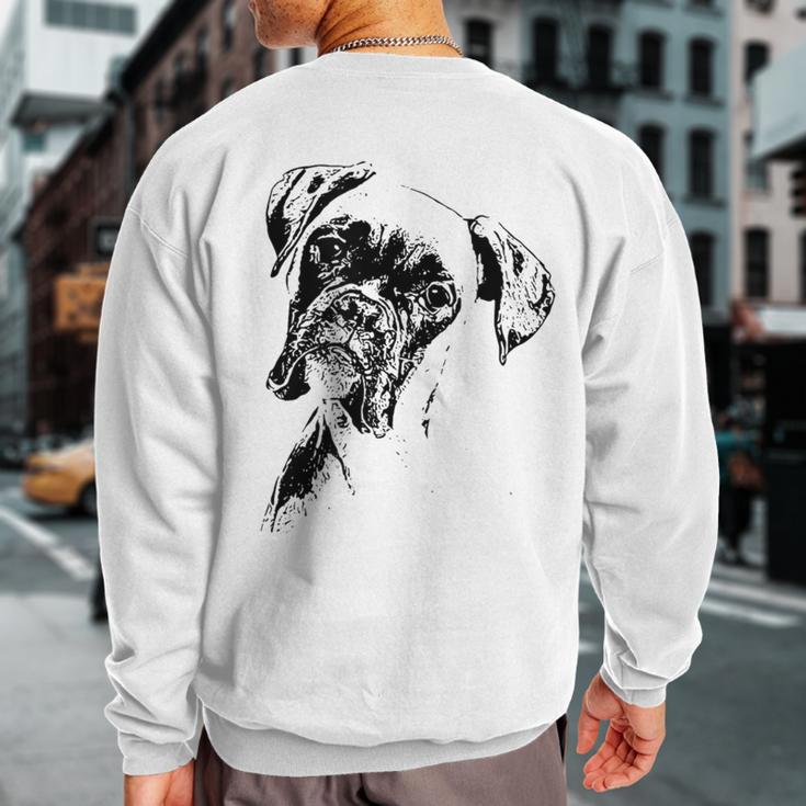 Boxer Dog Face Dog Lovers Boxer Dog Sweatshirt Back Print