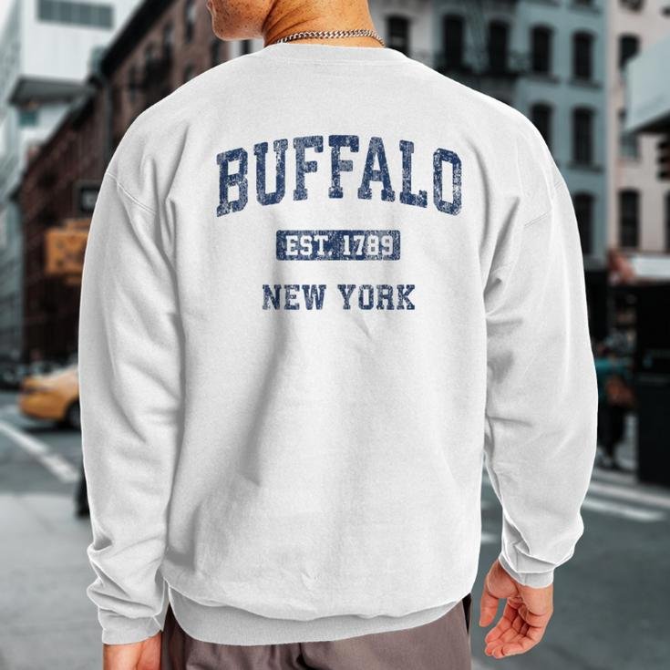 Buffalo New York Ny Vintage Athletic Sports Sweatshirt Back Print