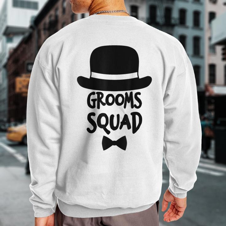 Grooms Squad White For Bachelor Party Sweatshirt Back Print