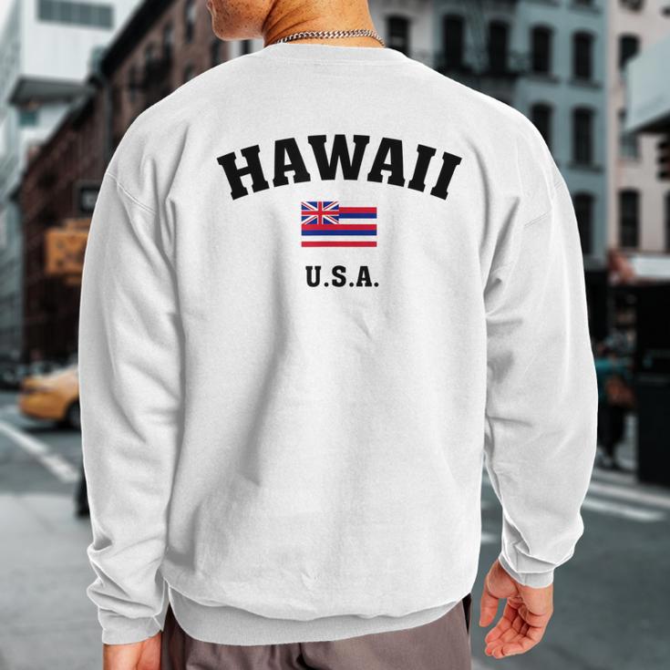 Hawaii Usa With American FlagSweatshirt Back Print