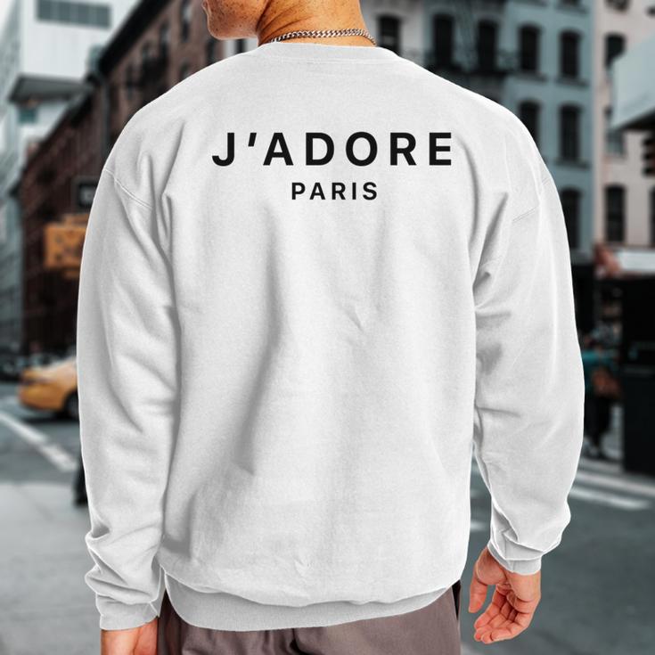 I Love Paris J-Adore Paris White Graphic Sweatshirt Back Print