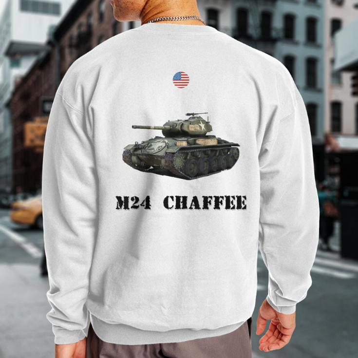 The M24 Chaffee Usa Light Tank Ww2 Military Machinery Sweatshirt Back Print