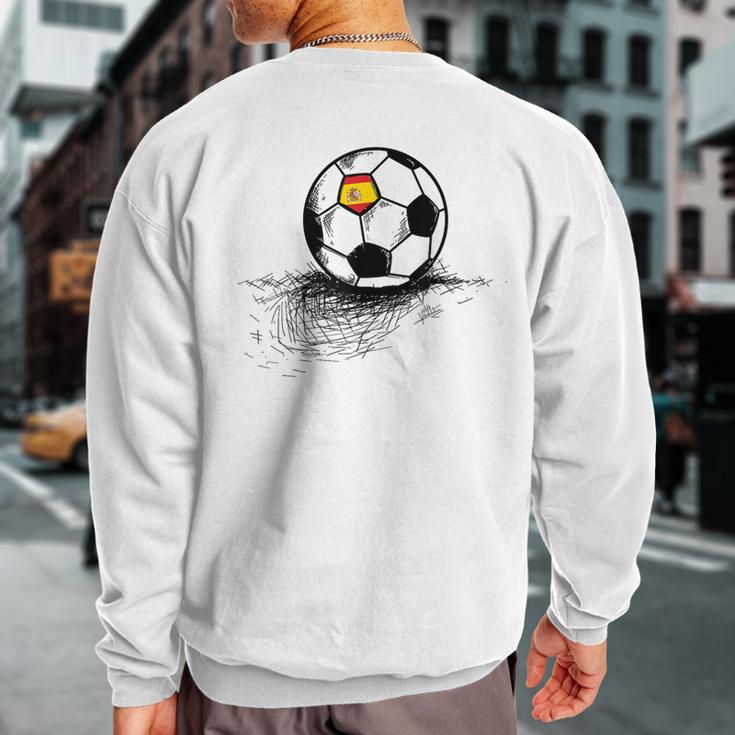 Spain Soccer Ball Flag Jersey Spanish Football Sweatshirt Back Print