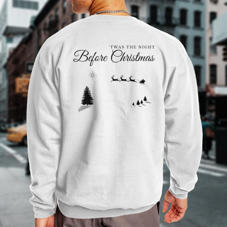 'Twas The Night Before Christmas Santa & Reindeer Sweatshirt Back Print