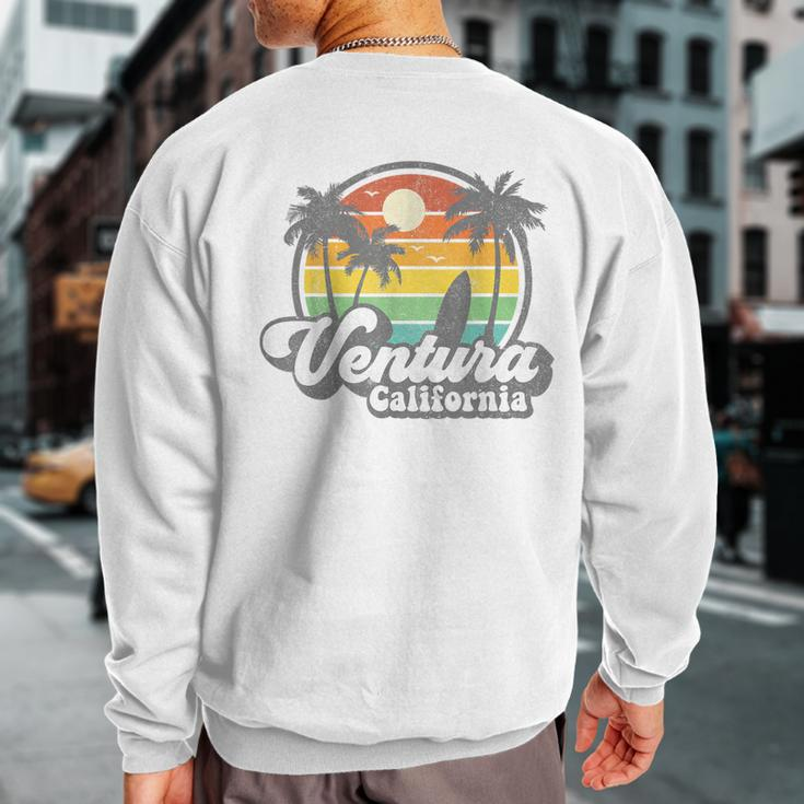 Vintage Ventura Beach California Ca Surfing Retro Surf Sweatshirt Back Print