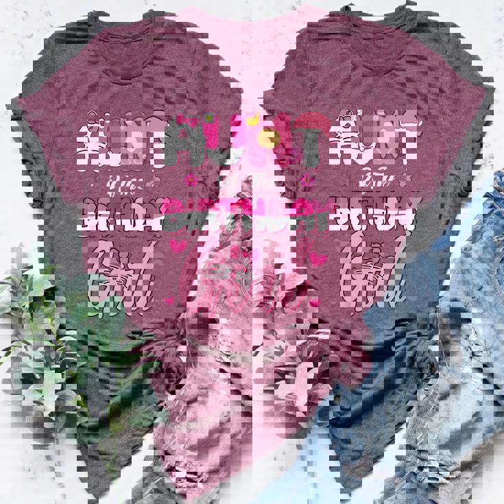 Aunt Of The Birthday Girl Cat Kitty Family Matching Bella Canvas T-shirt