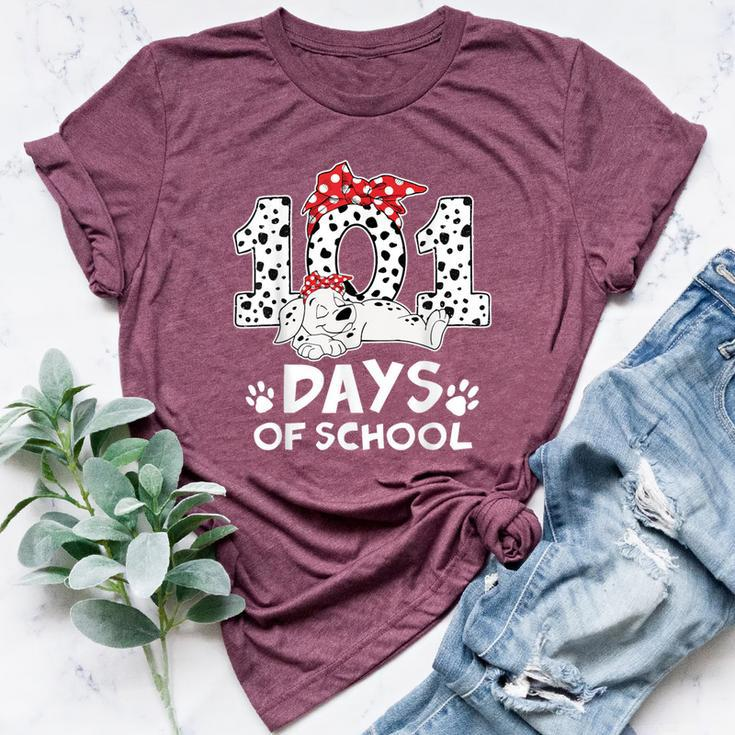 100 Days Of School Dalmatian Dog Girl 100 Days Smarter Bella Canvas T-shirt