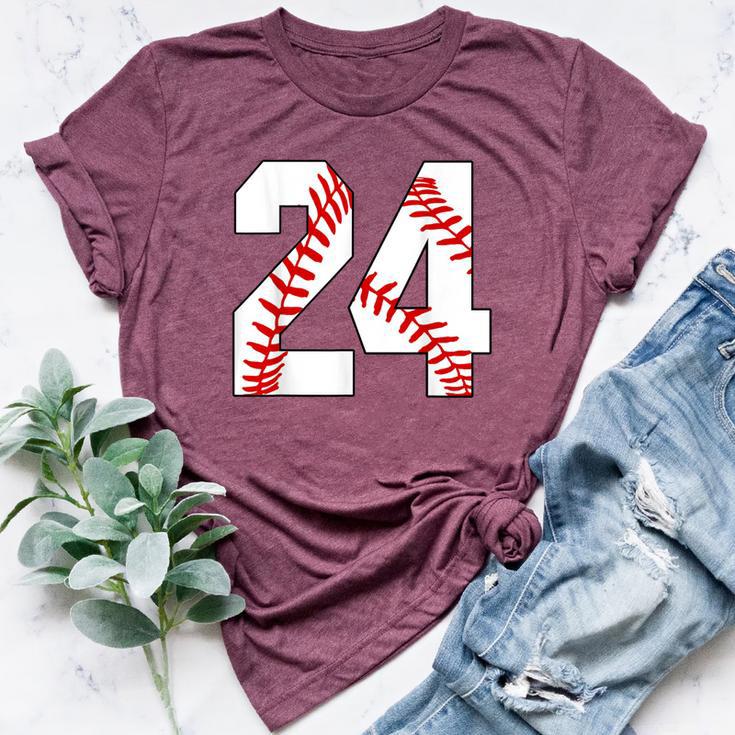 24 Baseball Lover Twenty-Four Player Baseball Mom Jersey Bella Canvas T-shirt