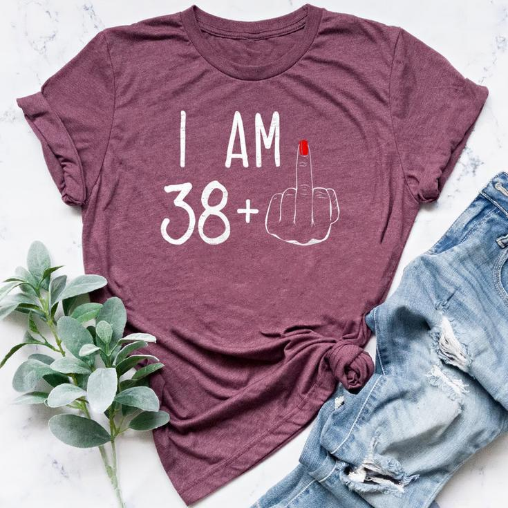 I Am 38 Plus 1 Middle Finger For A 39Th Birthday For Women Bella Canvas T-shirt