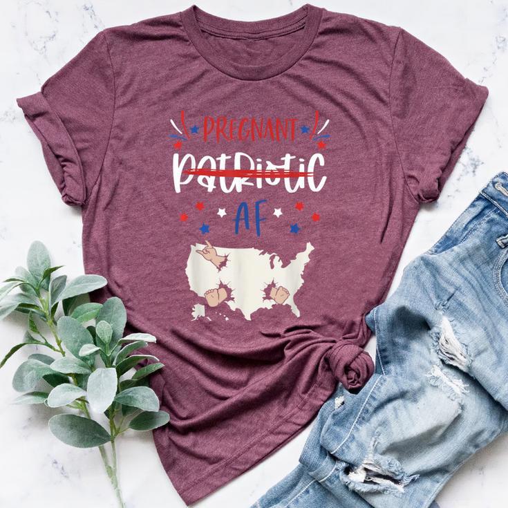 4Th Of July Pregnancy Patriotic Af Pregnant Man Women Bella Canvas T-shirt