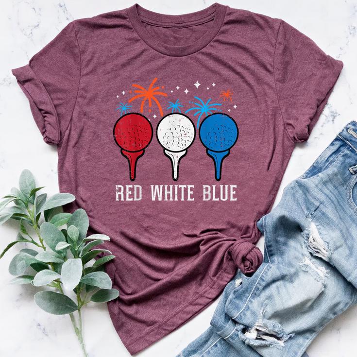 4Th July Red White Blue Golf Patriotic Golfer Dad Women Bella Canvas T-shirt