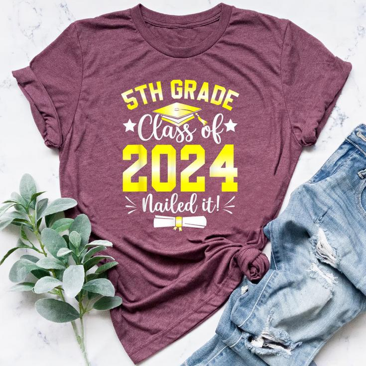5Th Grade Nailed It 5Th Grade Graduation Class Of 2024 Bella Canvas T-shirt