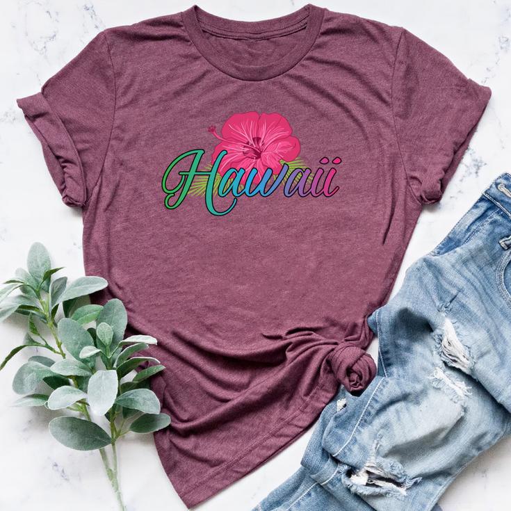 Aloha Hawaii From The Island Feel The Aloha Flower Spirit Bella Canvas T-shirt