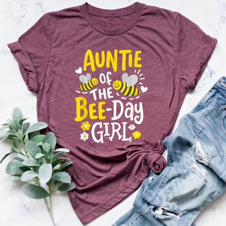 Auntie Of The Bee-Day Girl Birthday Party Matching Family Bella Canvas T-shirt