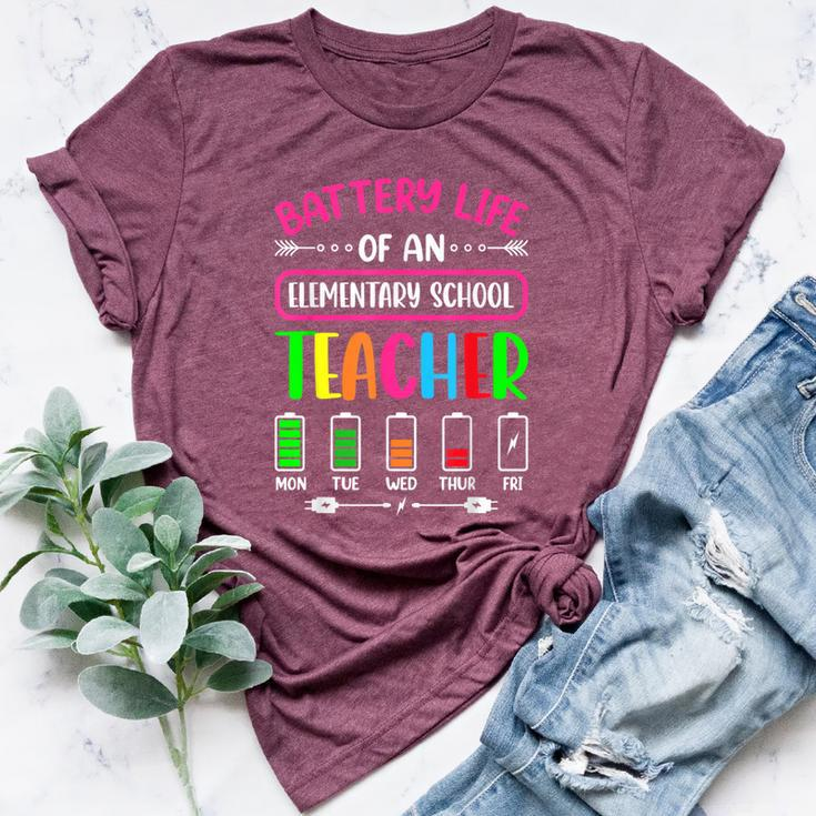 Battery Life Of A Elementary School Teacher School Week Bella Canvas T-shirt