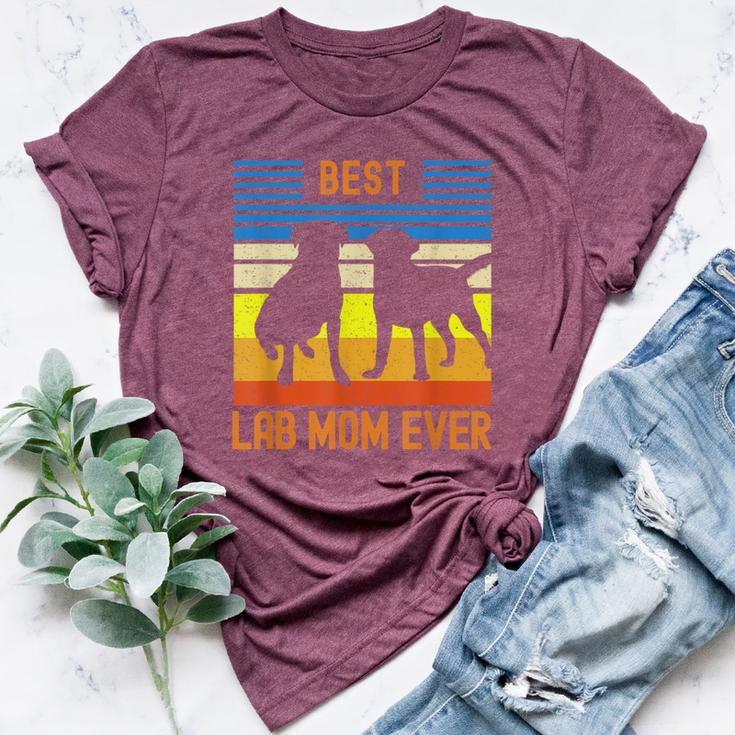 Best Lab Mom Ever Black Yellow Chocolate Matching Parents Bella Canvas T-shirt
