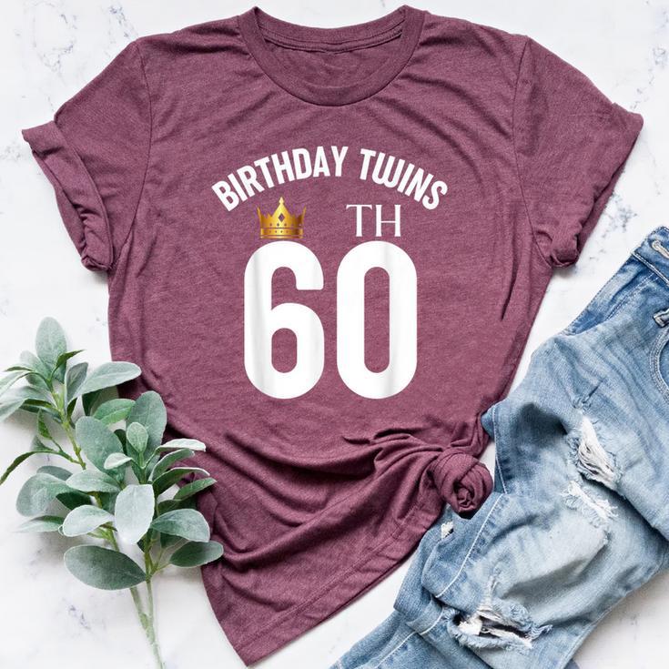 Birthday Twins 60Th 60 Years Old Brother Sister Twin Family Bella Canvas T-shirt