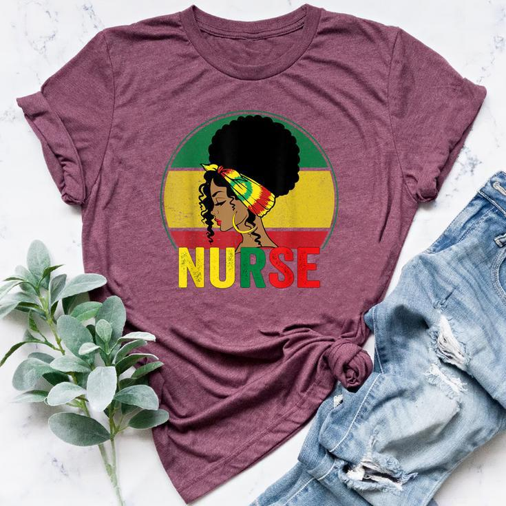 Black Nurse Woman Afro Melanin Vintage Black History Month Bella Canvas T-shirt