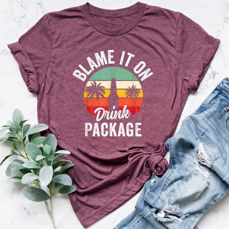 Blame It On The Drink Package Cruise Alcohol Wine Lover Bella Canvas T-shirt