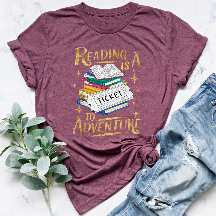 Book Adventure Library Student Teacher Book Bella Canvas T-shirt