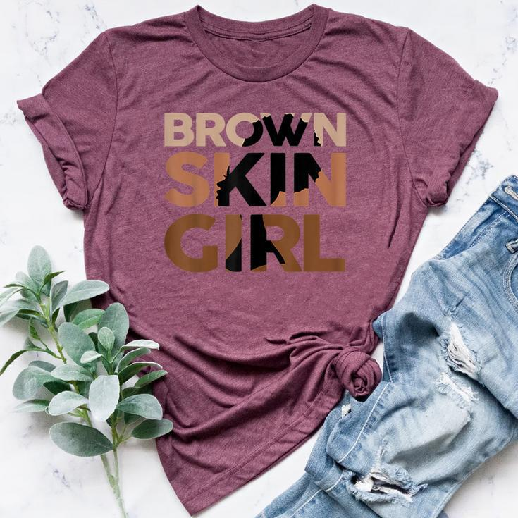 Brown Skin Girl Black Junenth Melanin Queen Afro Girls Bella Canvas T-shirt