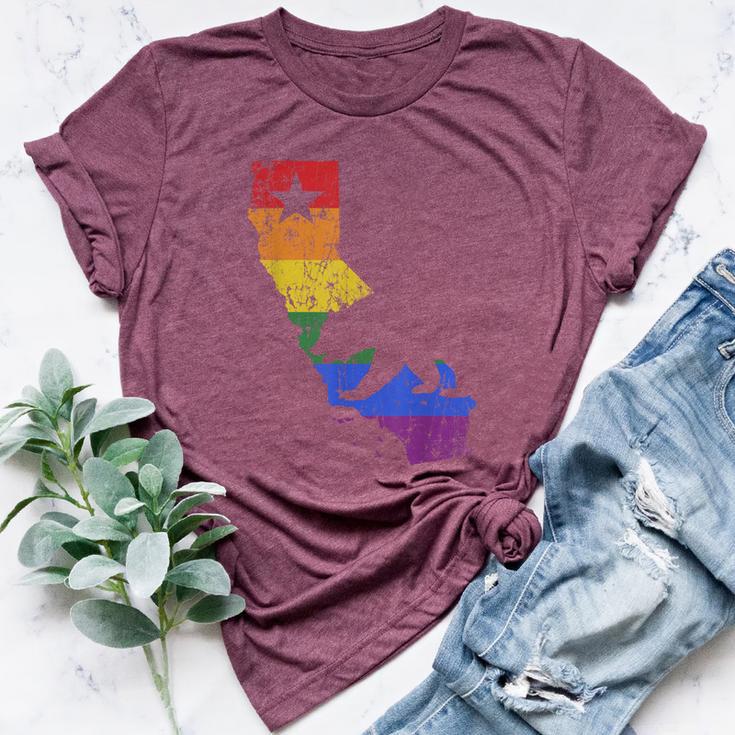 California Lgbtq Gay Lesbian Pride Rainbow Flag Bella Canvas T-shirt