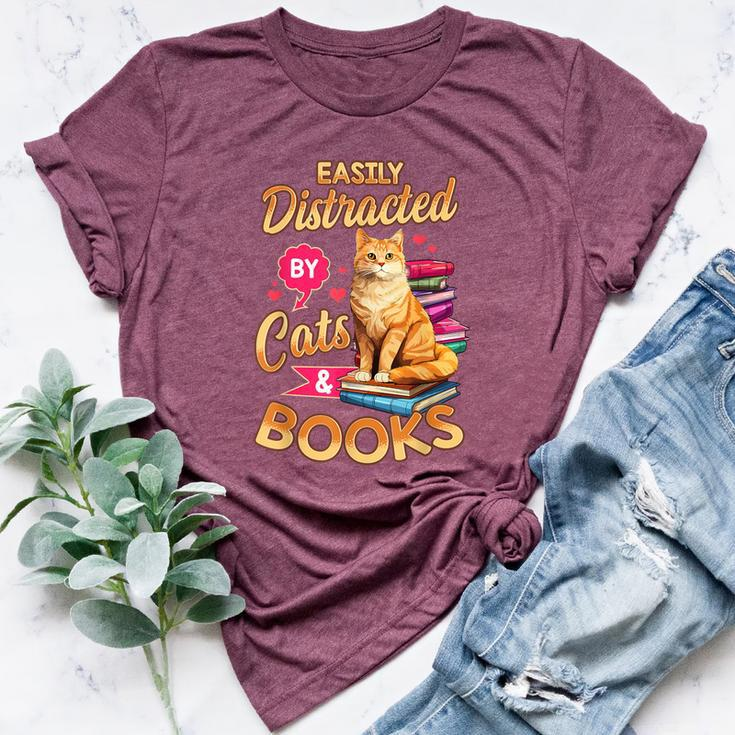 Cat For Book Lover Cats And Books Bella Canvas T-shirt