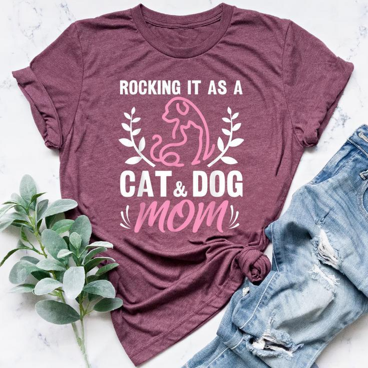 Cat And Dog Mom Fur Mama Mother's Day Bella Canvas T-shirt