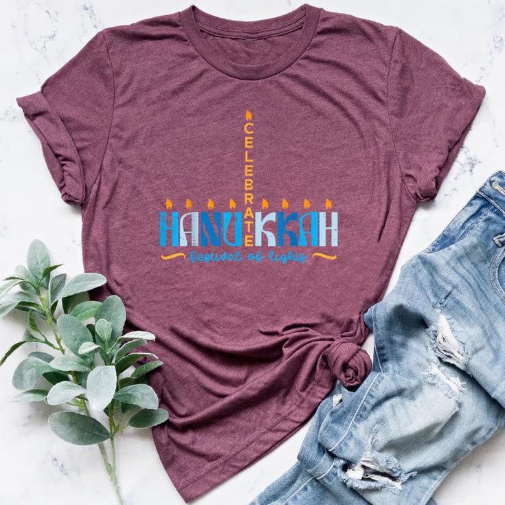 Celebrate Hanukkah Festival Of Lights Chanukah Kid Bella Canvas T-shirt