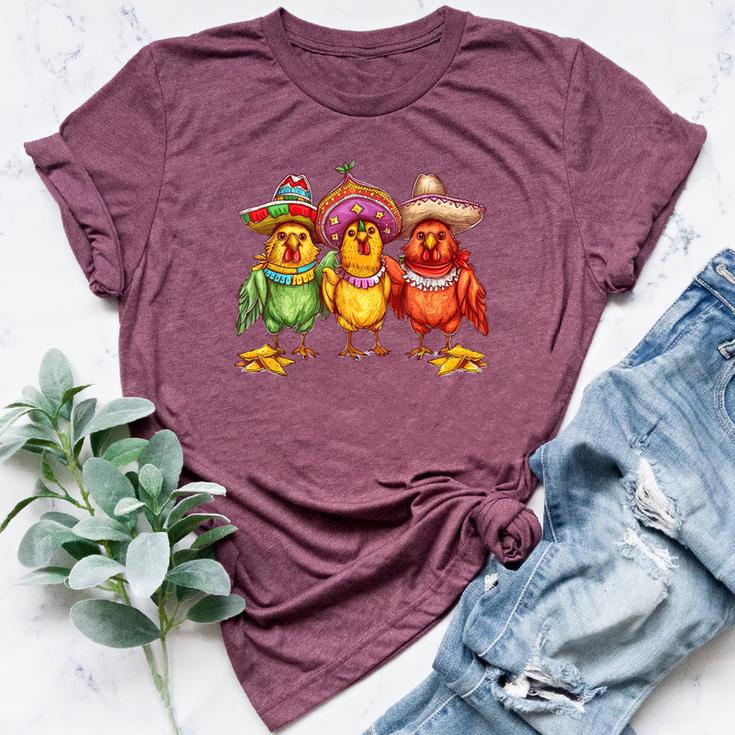 Cinco De Mayo Chicken Let's Fiesta Party Chicken Bella Canvas T-shirt