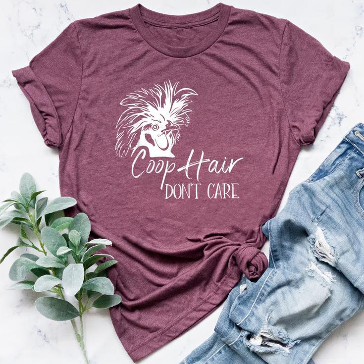 Coop Hair Don't Care Farm Animal Hen Chicken Lover Bella Canvas T-shirt