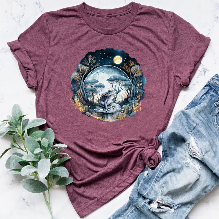 Cottagecore Aesthetic Frog Mushroom Moon Vintage Floral Bella Canvas T-shirt