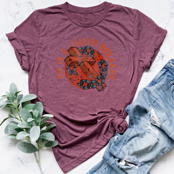 Cross Christian Faith Vintage Chain For Breaker Jesus Lover Bella Canvas T-shirt