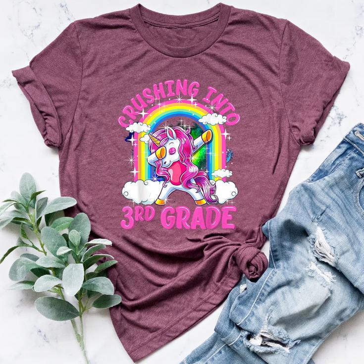 Crushing Into 3Rd Grade Dabbing Unicorn Back To School Girls Bella Canvas T-shirt